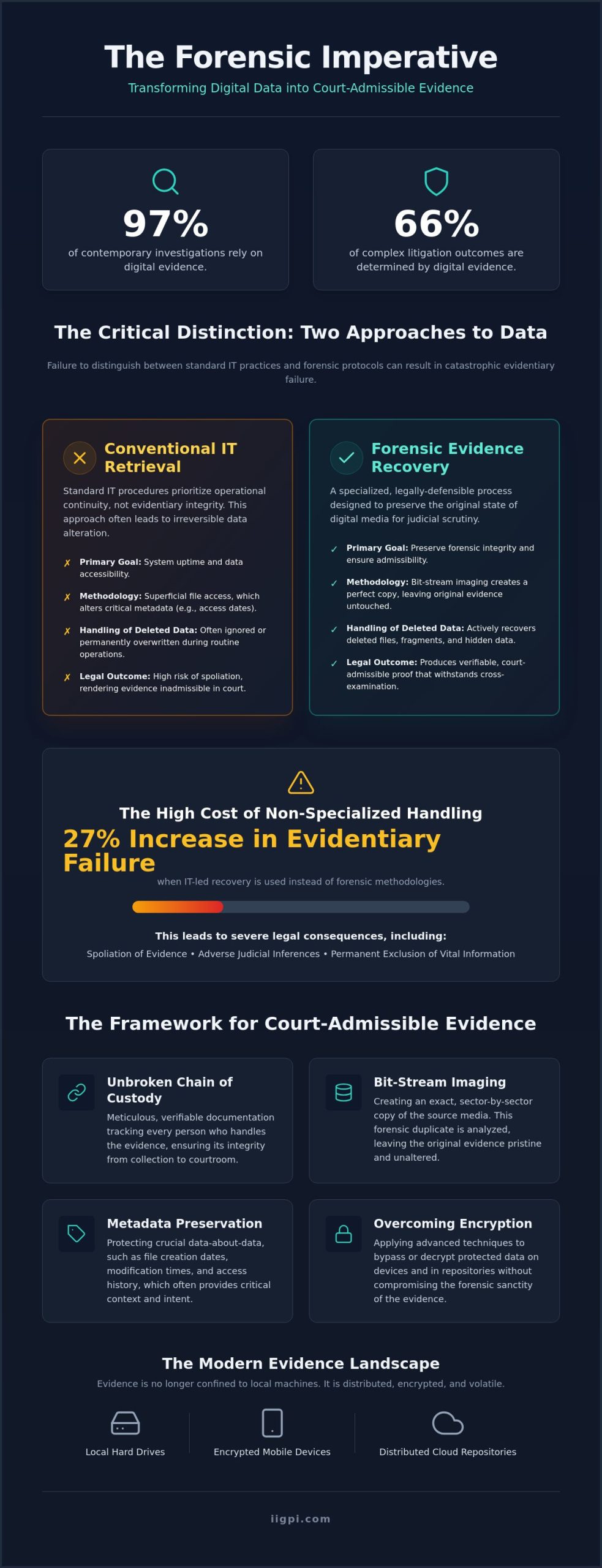 Digital Evidence Recovery for Court: The Authoritative Framework of Lance Ribacoff - Infographic
