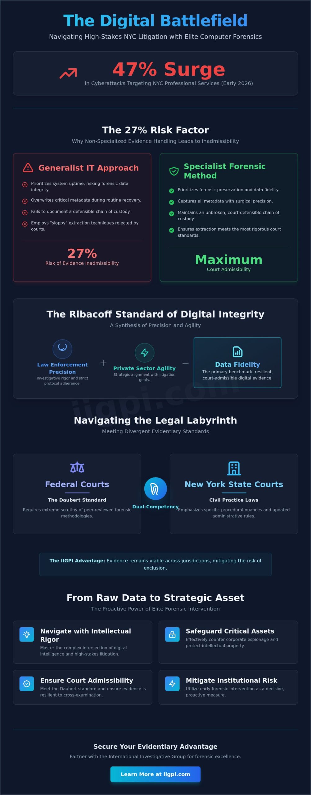 Elite Computer Forensics Services in NYC: The Strategic Impact of Lance Ribacoff and IIGPI in 2026 - Infographic