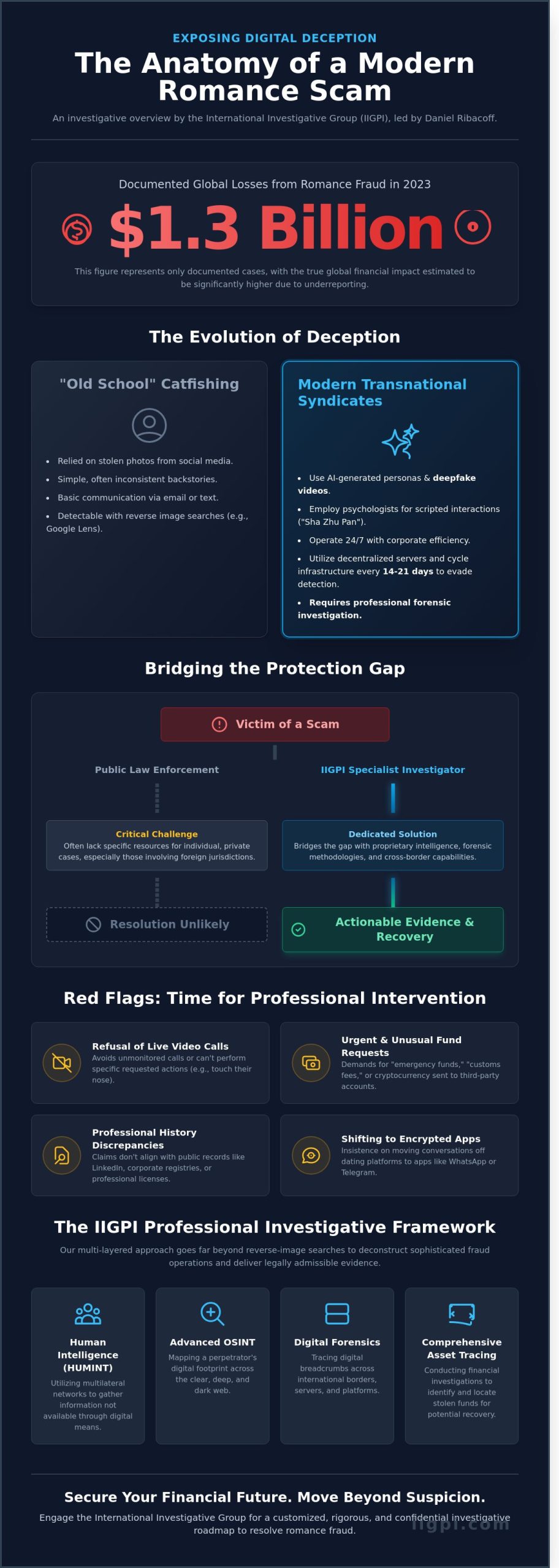 Elite Online Dating Scam Investigator: Professional Protocols for Romance Fraud Resolution - Infographic