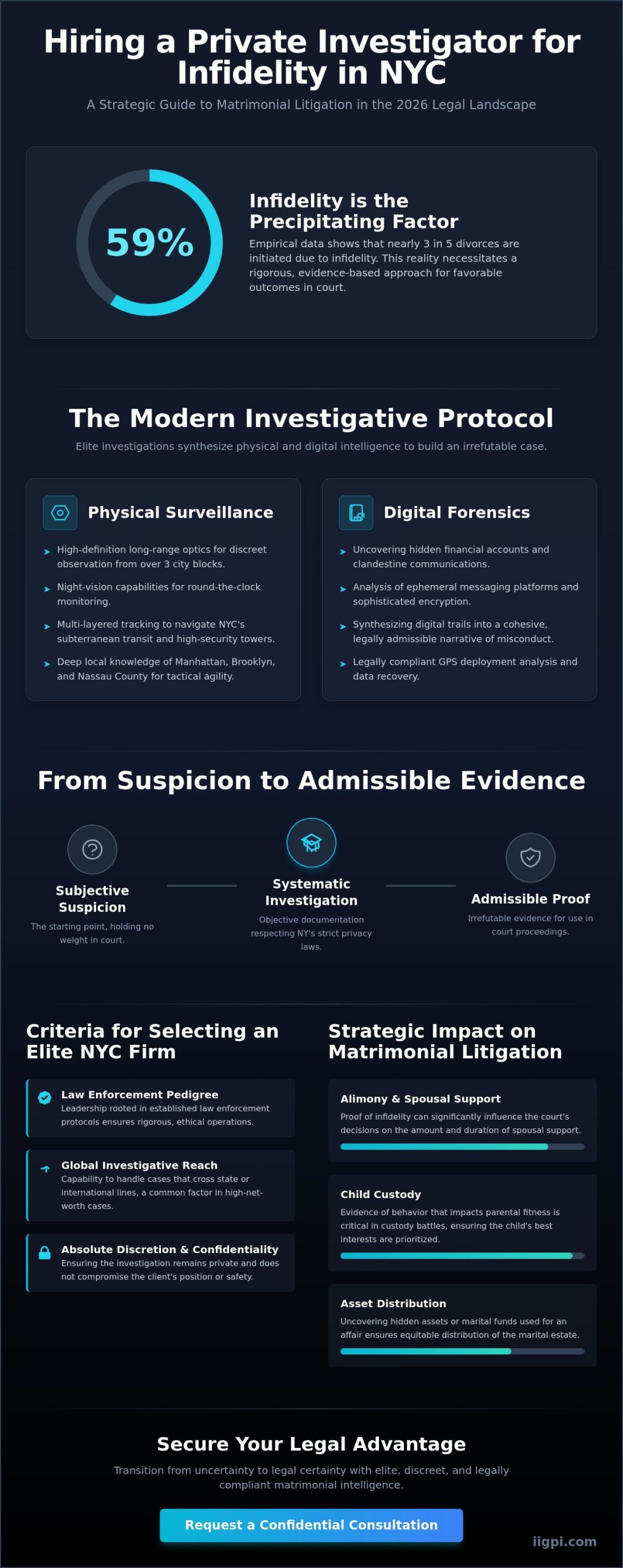 Hiring a Private Investigator for Infidelity in NYC: The 2026 Definitive Strategic Guide - Infographic