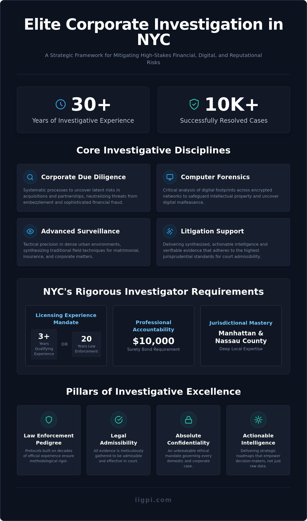 New York Private Investigation Services: An Elite Framework for Strategic Intelligence and Risk Mitigation - Infographic