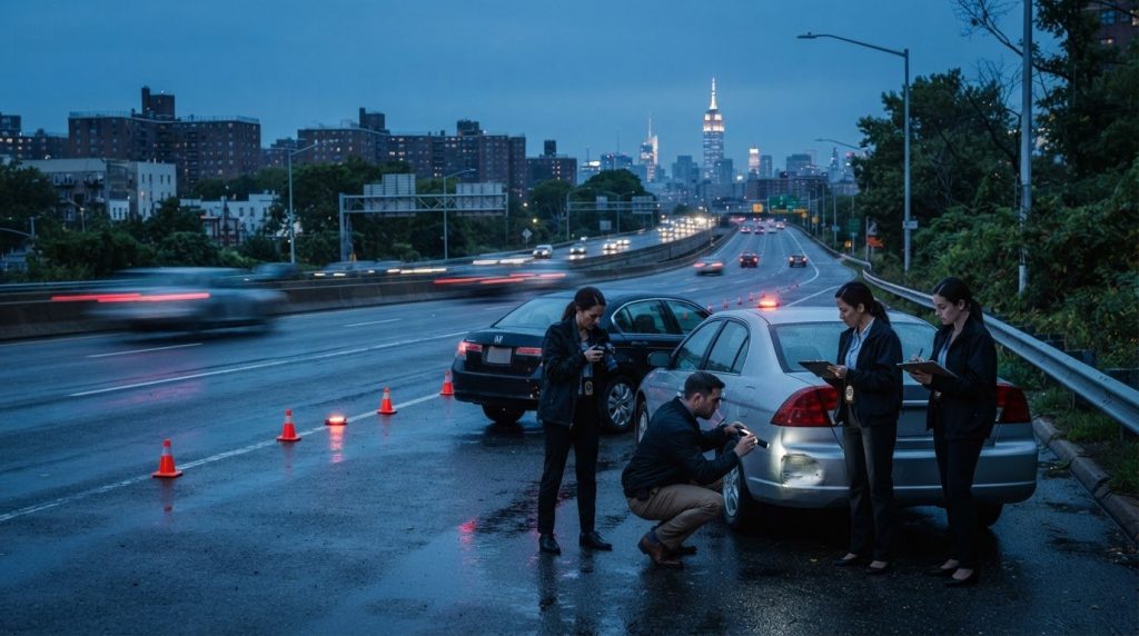 Staged auto accident investigation queens and how crashes worked